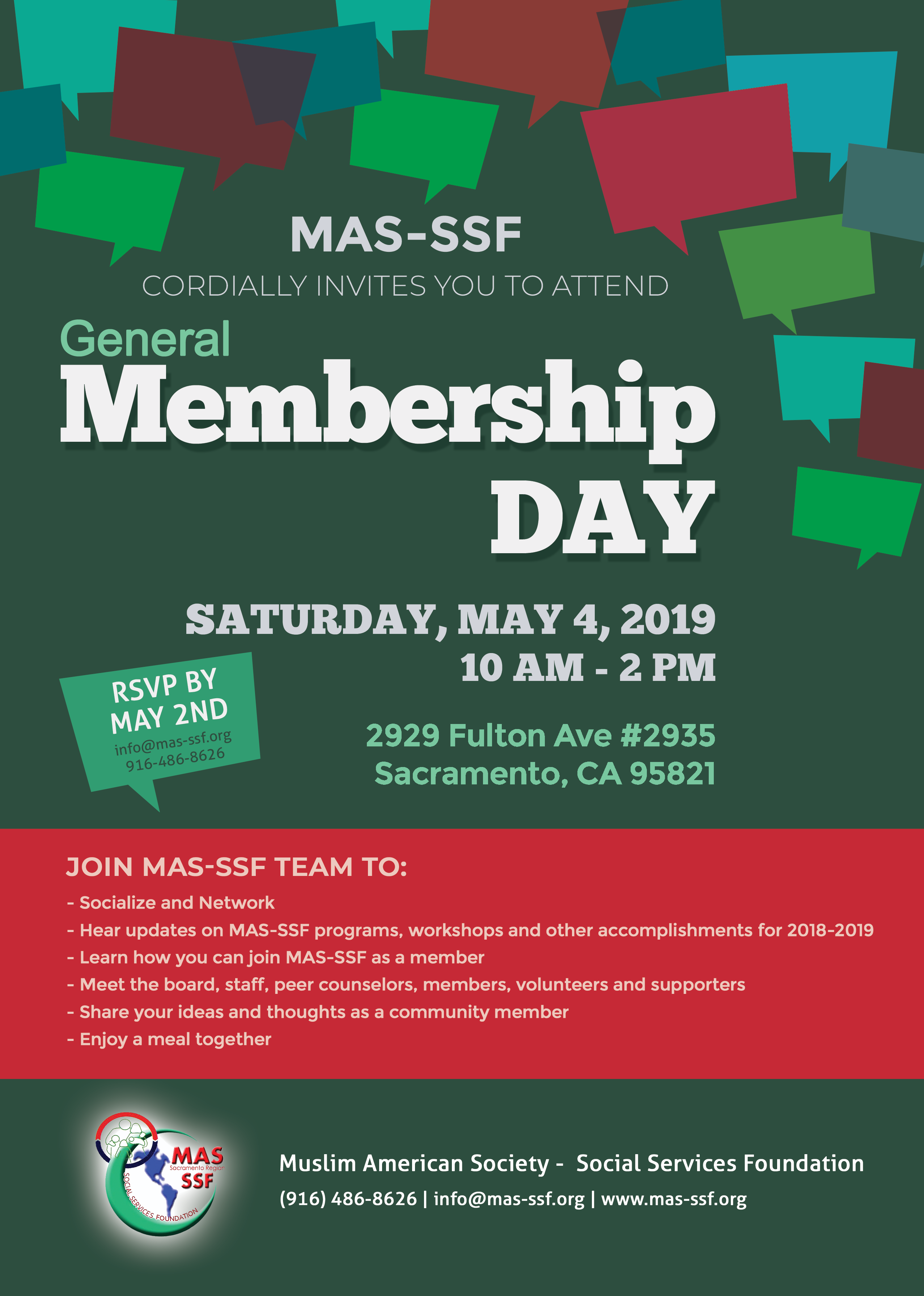 Invitation to MAS-SSF General Membership Day