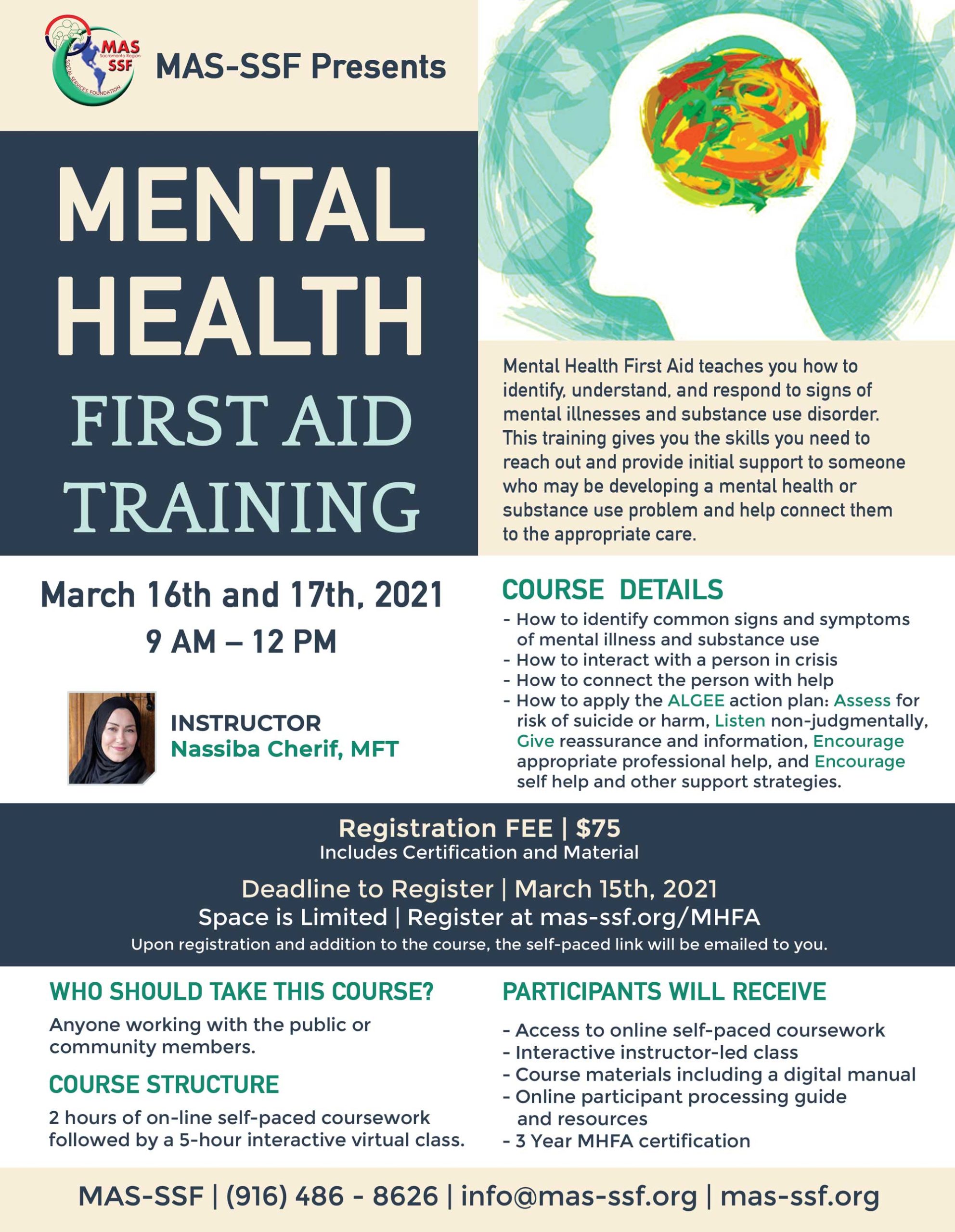 Mental Health First Aid Training MAS-SSF Nassiba Cherif